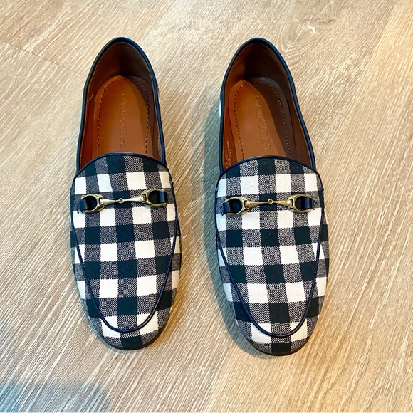 Coach Haley Loafer with Gingham Print in Navy/Chalk 6.5 - Picture 3 of 10